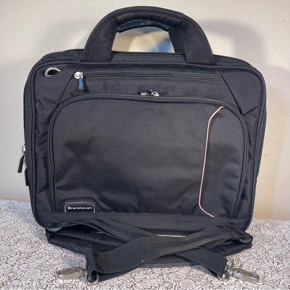 Brenthaven Black Padded Laptop Computer Messenger Crossbody Travel Bag - Picture 1 of 12